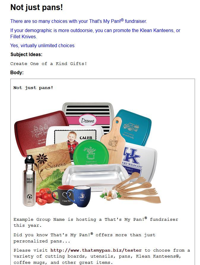 fundraiser product options